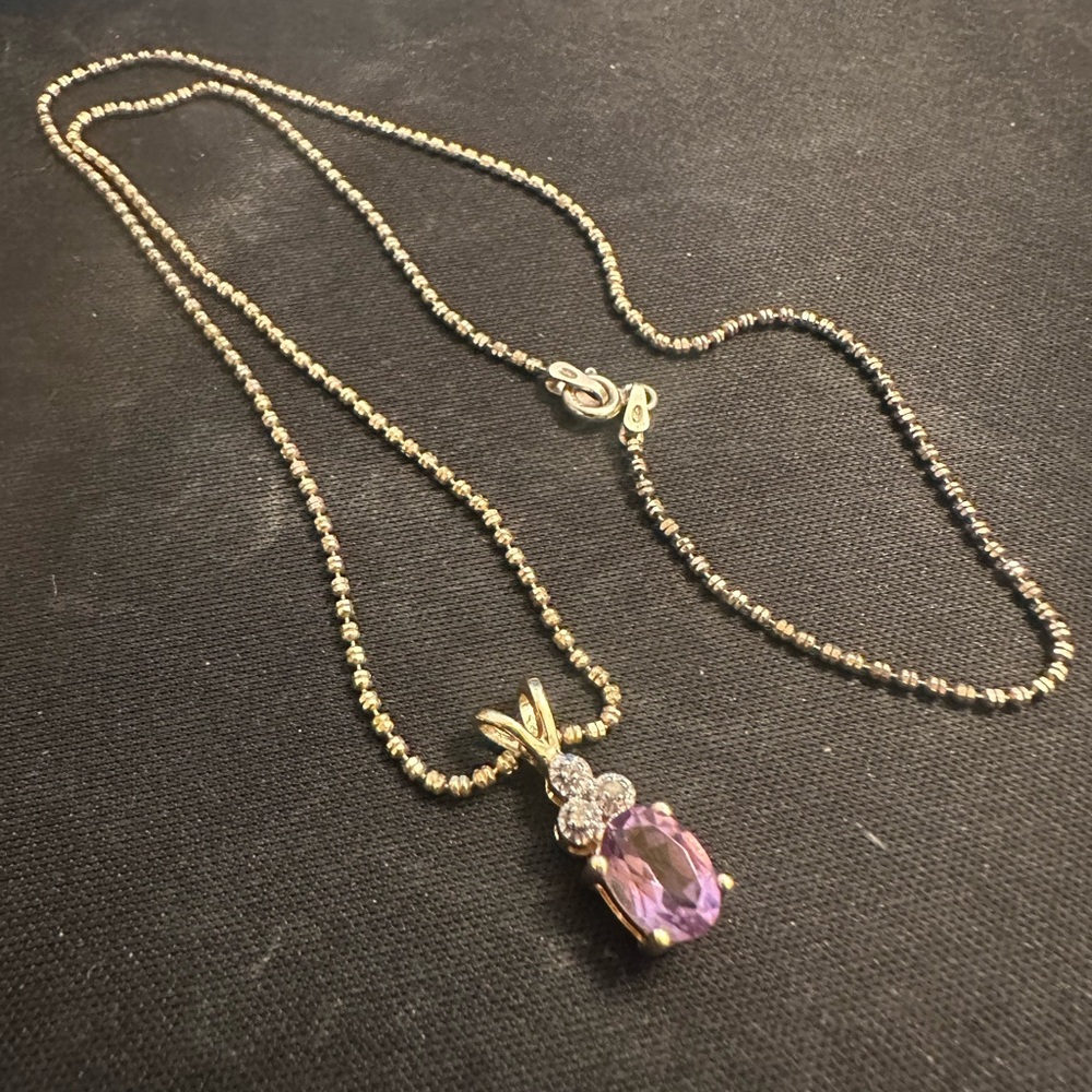 Amethyst gold plated necklace